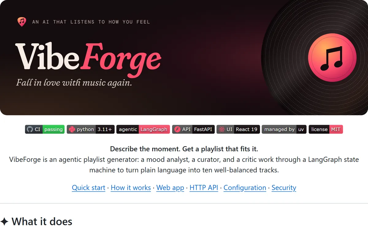 VibeForge README preview